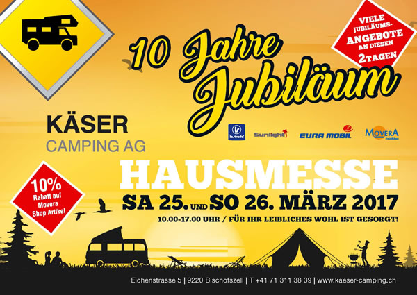 Camping Messe am 25. & 26. März 2017 bei Käser Camping Camping Messe am 25. & 26. März 2017 bei Käser Camping